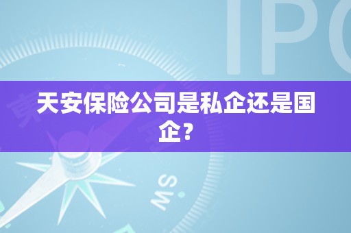 天安保险公司是私企还是国企？