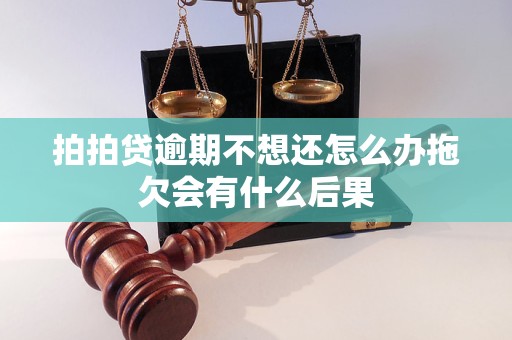 拍拍贷逾期不想还怎么办拖欠会有什么后果